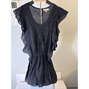 Ya Los Angeles Women's Tunic Dress‎ Embroidered Black Size M
